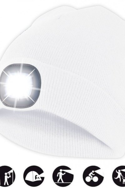 čepice CAP09 s LED světlem bílá