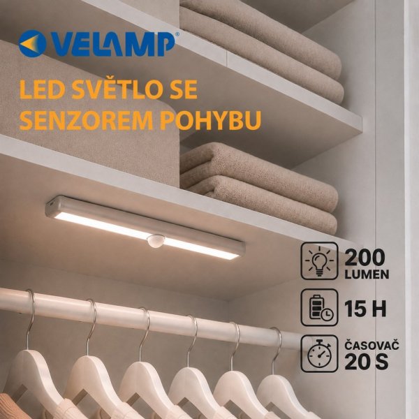 VELAMP 3W LED světlo LT011 se senzorem pohybu