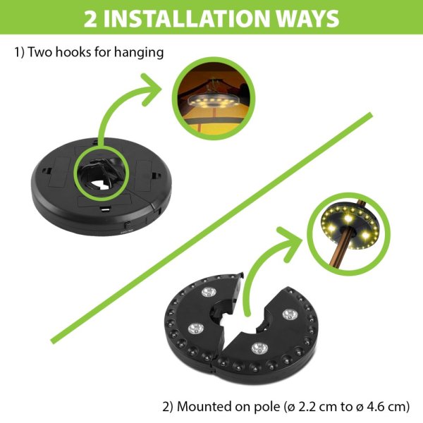 VELAMP IL14 Světlo na slunečník 24+4 LED