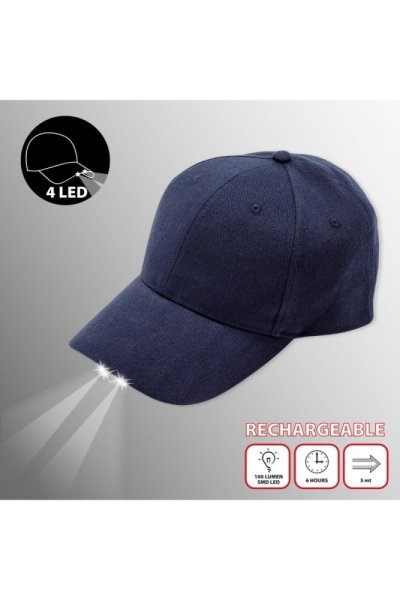 VELAMP kšiltovka CAP104 s LED světlem modrá