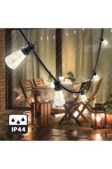 VELAMP Vonkajší svetelný reťaz PS068N s 20 retro žiarovkami