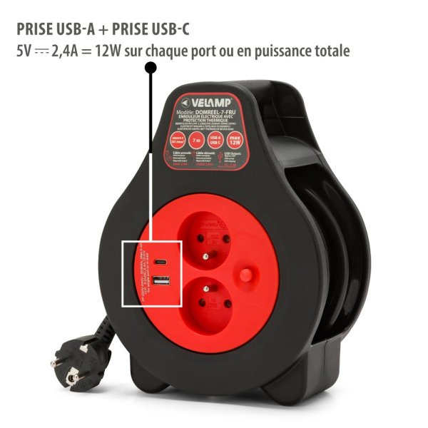 VELAMP DOMREEL-7-FRU  naviják se 7m kabelem