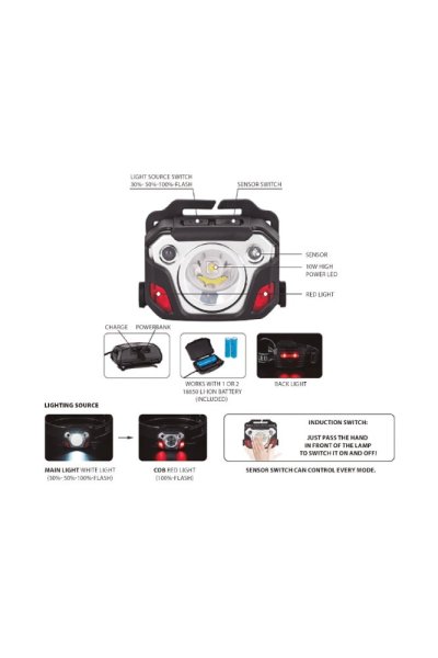 VELAMP ST219 čelovka 10W, handsfree, powerbanka
