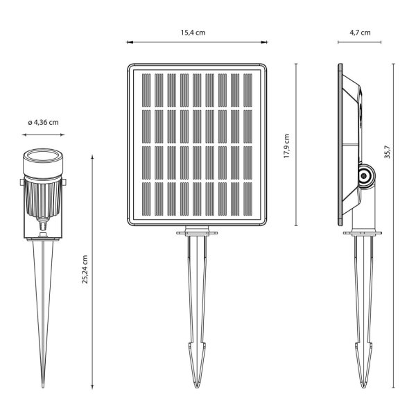 VELAMP LED solární bodové světlo SL368
