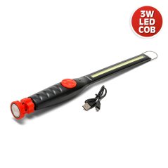 VELAMP IR578, Extra ploché nabíjateľné pracovné svetlo 3W COB LED s magnetickou otočnou základňou