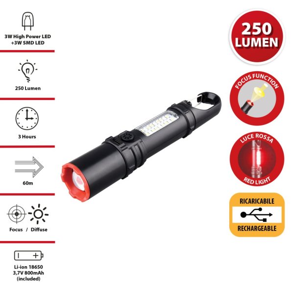 VELAMP IR512 Nabíjateľné LED svietidlo 3W