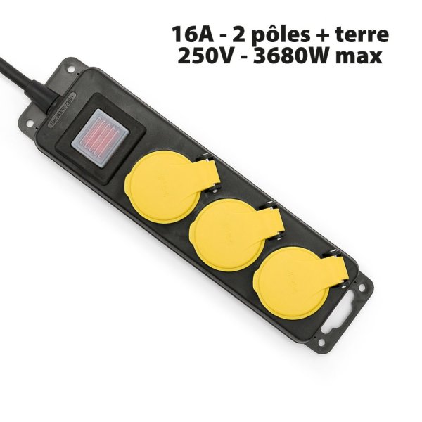 VELAMP ST303FR Vonkajšia viacnásobná zásuvka IP44