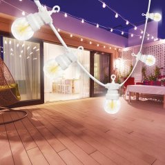 VELAMP Venkovní světelný řetěz PS067N s 20 bílými žárovkami