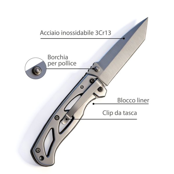 VELAMP IG351, Kapesní nůž, čepel 6,8 cm, zavírací, šedý