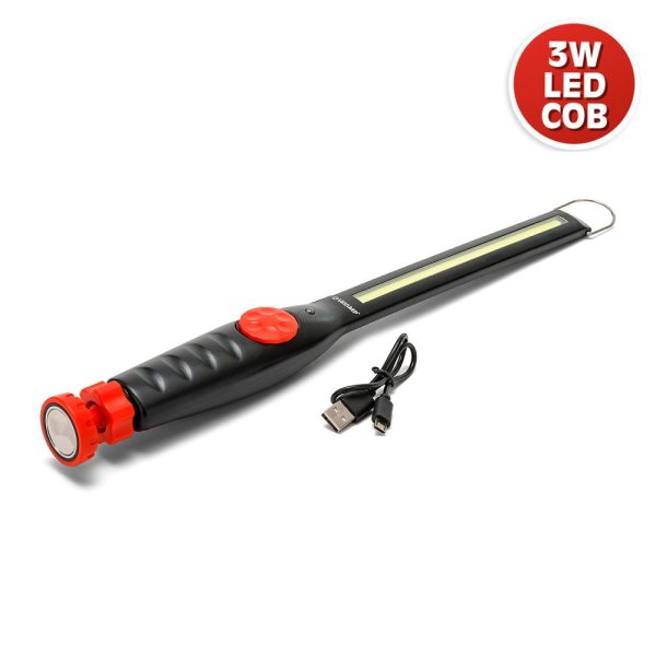 VELAMP IR578, Extra ploché nabíjateľné pracovné svetlo 3W COB LED s magnetickou otočnou základňou