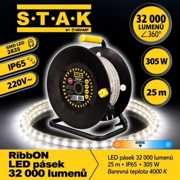 VELAMP ST925 LED pásik s navijakom, 25 m