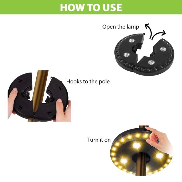 VELAMP IL14 Světlo na slunečník 24+4 LED