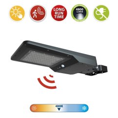 VELAMP LED reflektor SL375 so solárnym nabíjaním, detektor pohybu