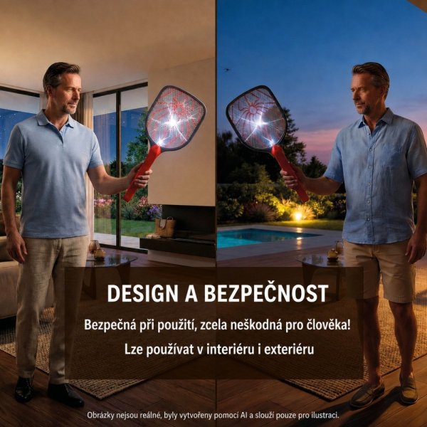 VELAMP Nabíjateľná elektrická plácačka na komáre REPEL05R