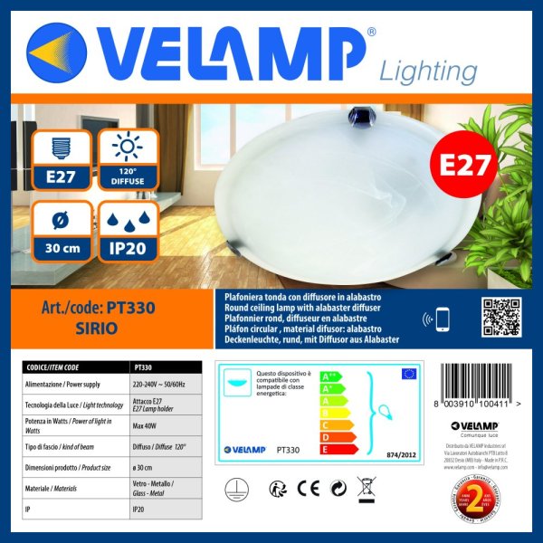 VELAMP Stropné svietidlo PT330