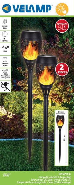 Súprava solárnych lámp SPK59 s efektom plameňa