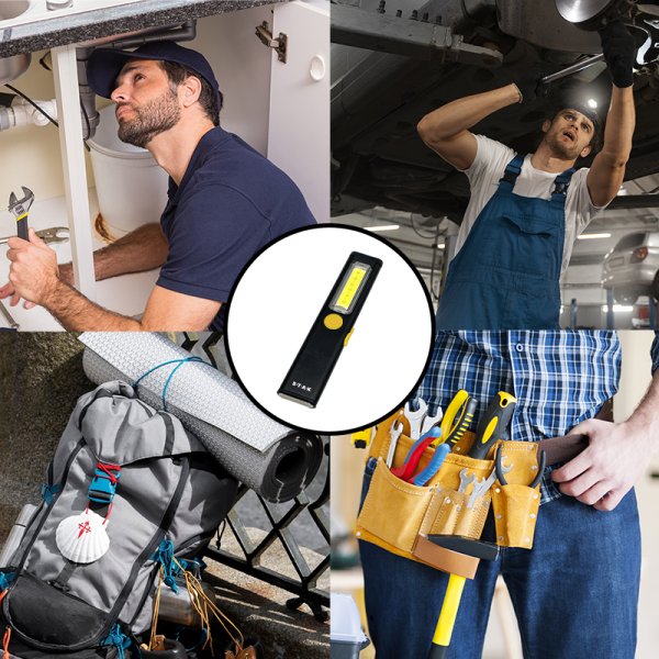 VELAMP ST476, Nabíjecí LED svítilna 3 W, extra tenké hliníkové provedení, černá