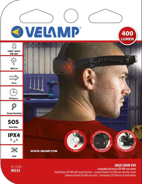 VELAMP IH535 Čelovka 6W se zoomem