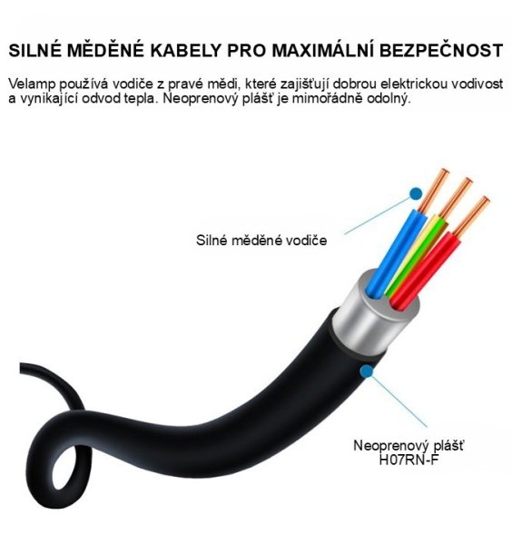 VELAMP PRO722-5F venkovní prodlužovací kabel 5m