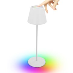 VELAMP Nabíjacia stolná RGB lampa TL1908-W s dotykovým spínačom