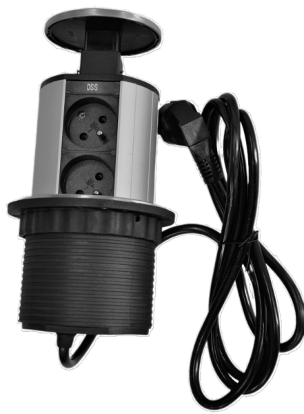 Výsuvná lišta IN 553004, 2stranná, 4 zásuvky