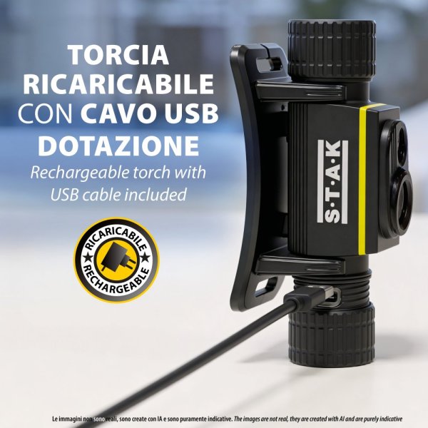 VELAMP ST216, Nabíjateľná čelovka 15 W / 1500 lúmenov s UV svetlom 365 nm a magnetom, čierna