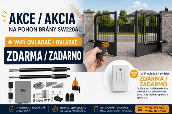 Pohon pro dvoukřídlá vrata  IN SW220AL + WiFi ovladač zdarma