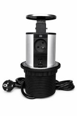 Výsuvná lišta IN 2stranná, 3 zásuvky + 2 USB (553003)