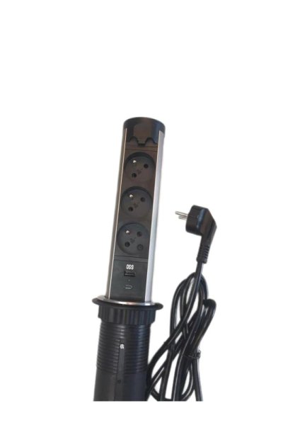 Automatická výsuvná lišta IN 553044, 3 zásuvky, USB A +C