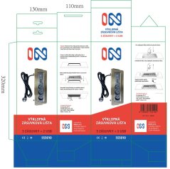 Výklopná lišta IN 553010 , 3 zásuvky + 2 USB