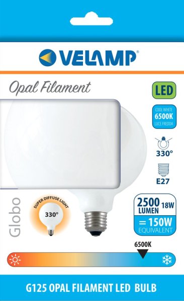 VELAMP OPAL FILAMENT žárovka 18W, E27, 6500K