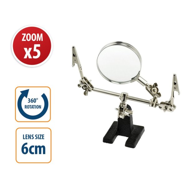 VELAMP LE036 Lupa se stojánkem a nastavitelnými klipy