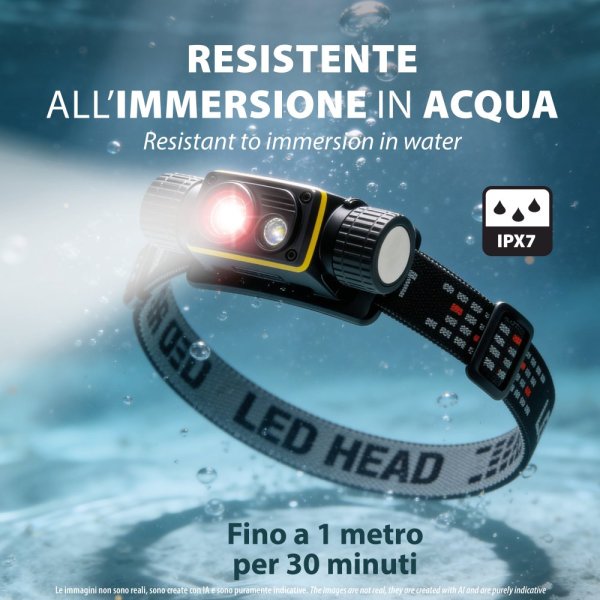 VELAMP ST216, Nabíjateľná čelovka 15 W / 1500 lúmenov s UV svetlom 365 nm a magnetom, čierna