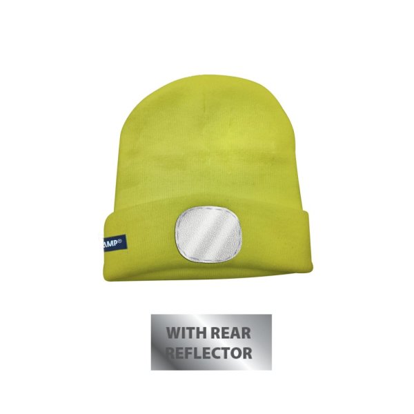 VELAMP čepice CAP07L s LED světlem limetkově žlutá, s odrazkou