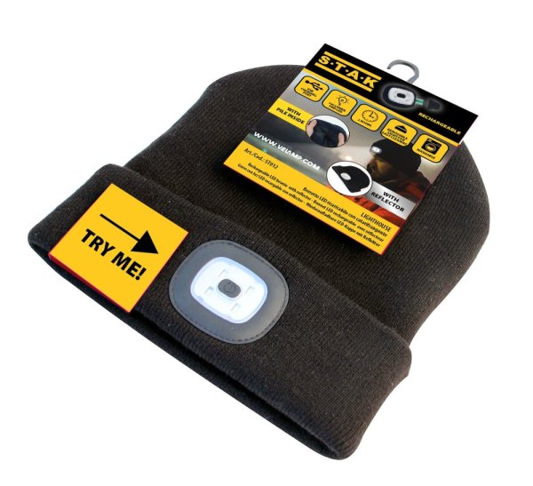 čiapka ORTHUS 2 so svetlom, odrazkou a zateplením čierna