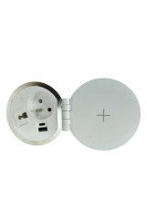 Zapuštěná lišta IN 553045, Qi nabíjení, USB A + C