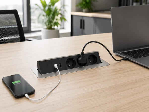 Výklopná lišta IN 553010 , 3 zásuvky + 2 USB