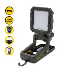 VELAMP ST481 Dobíjecí pracovní svítilna 10W se svorkou,magnetem a háčkem