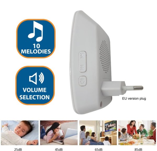 VELAMP DOM008 Bezdrátový zvonek s dynamem