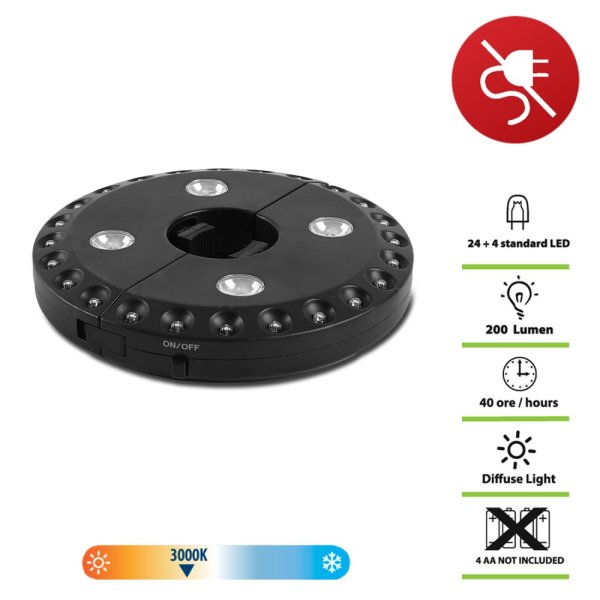 VELAMP IL14 Světlo na slunečník 24+4 LED