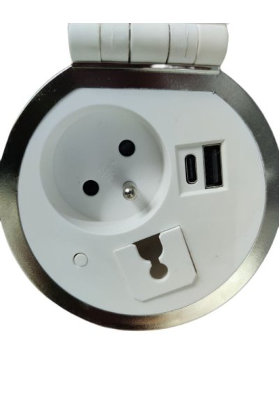 Zapuštěná lišta IN 553045, Qi nabíjení, USB A + C