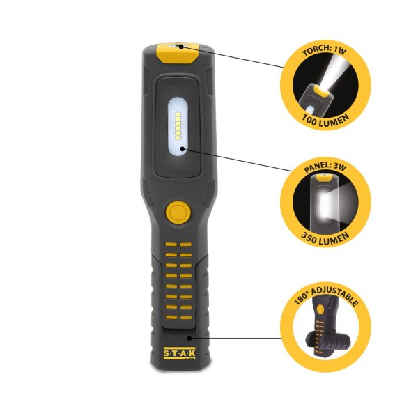 VELAMP ST472 Nabíjateľná LED baterka s magnetmi a háčikmi