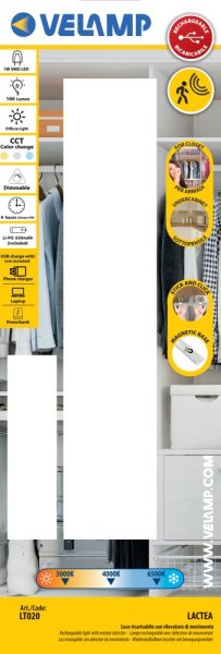 VELAMP LT020 Dobíjecí LED světlo se senzorem pohybu