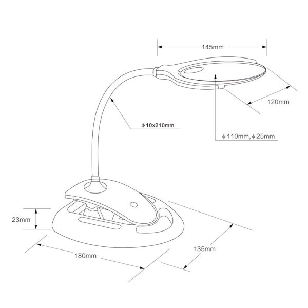 VELAMP LE008 Stolní lampa s osvětlením a lupou