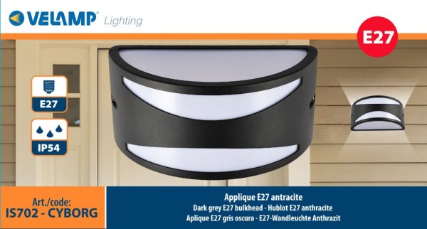 VELAMP Venkovní nástěnné světlo IS702