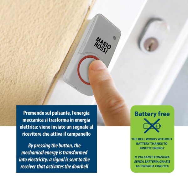 VELAMP DOM008 Bezdrátový zvonek s dynamem