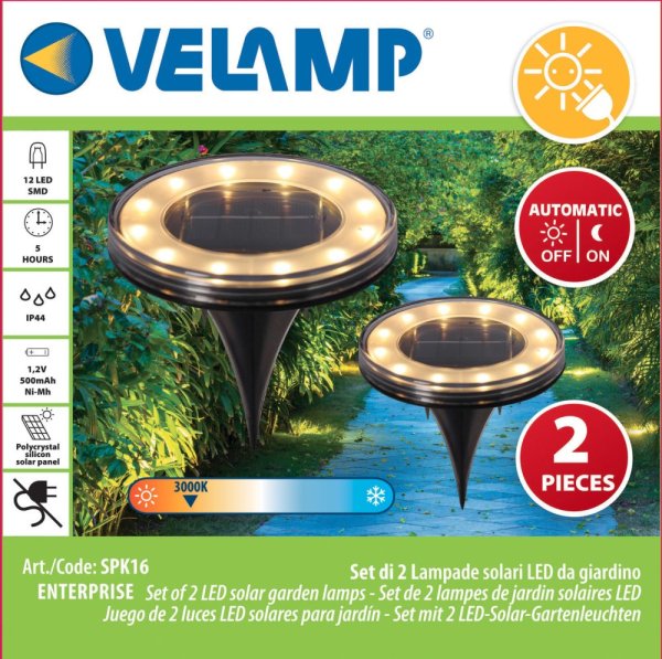 VELAMP 2ks solárních světel do země SPK16