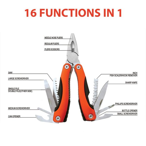 VELAMP IG305, 16v1 multifunkčné kliešte, oranžové