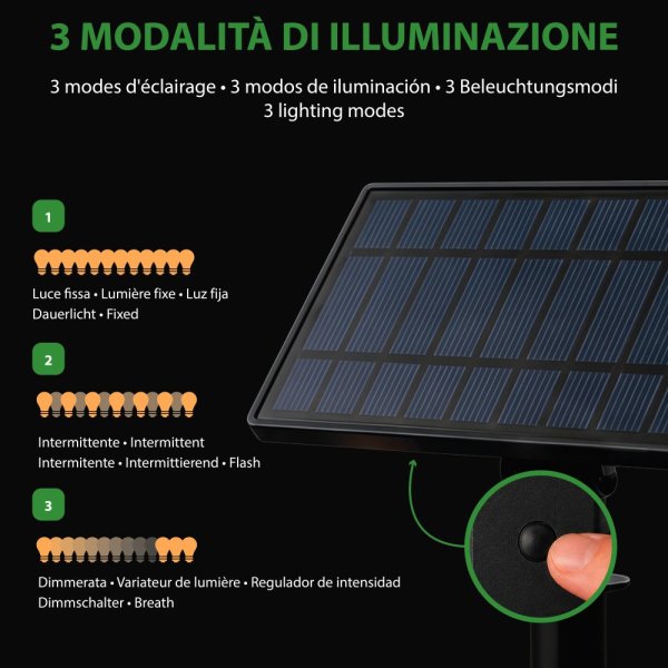 VELAMP LED světelný řetěz PS072S se solárním nabíjením, 15m