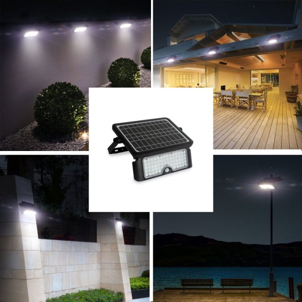 VELAMP LED reflektor SL362 se solárním nabíjením, detektor pohybu